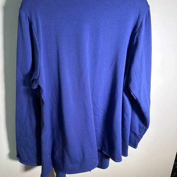 Bobeau Royal Blue Open Cardigan with Draping Detail - Picture 6 of 7